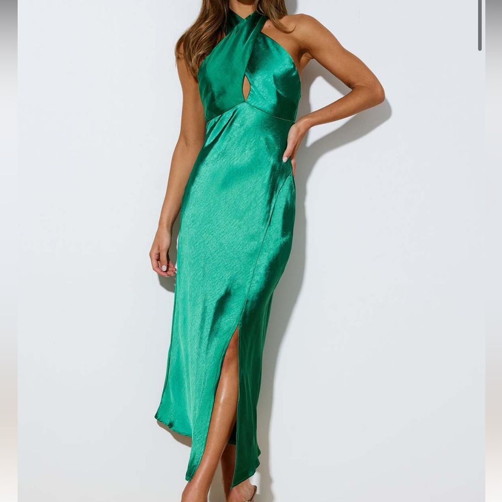 Night In The City Maxi Dress Green